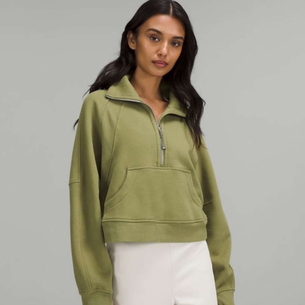 NWT- Lululemon Scuba Oversized Funnel Neck Half-Zip Bronze Green